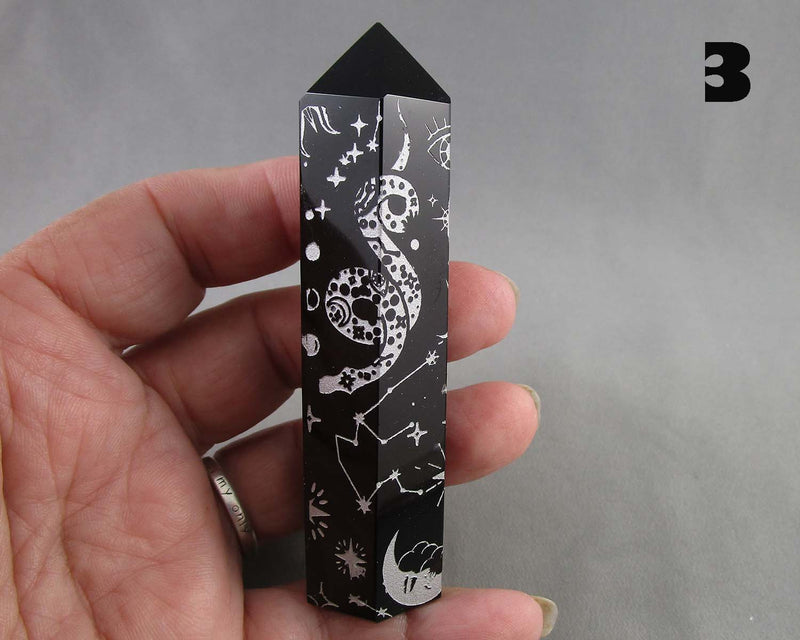 You Choose!  Gemstone Towers - Obsidian or Tiger Eye