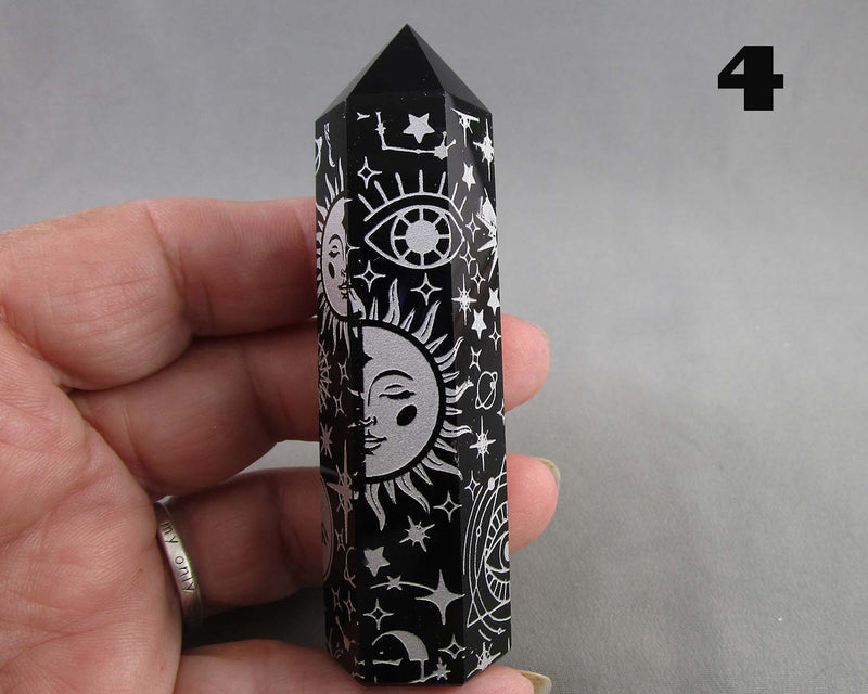 You Choose!  Gemstone Towers - Obsidian or Tiger Eye