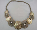 Bronze Tone Statement Necklace Vintage H047-19