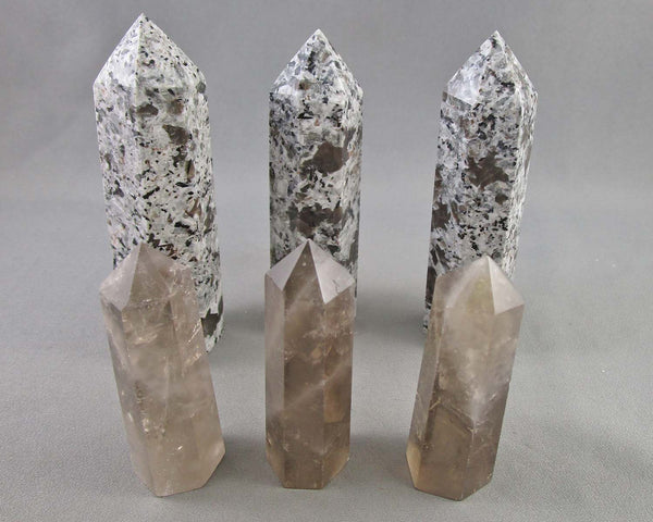 You Choose!  Gemstone Towers - Fluorescent Syenite & Smoky Quartz