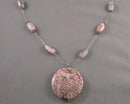 Rhodonite Gemstone Pendant Necklace (Vintage) H048-23