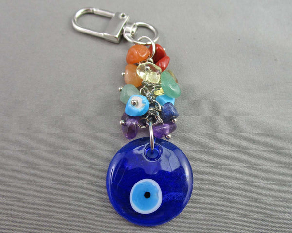 Lampwork Evil Eye Chakra Protection Zipper Pull 1pc C300