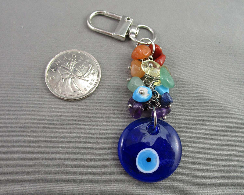 Lampwork Evil Eye Chakra Protection Zipper Pull 1pc C300