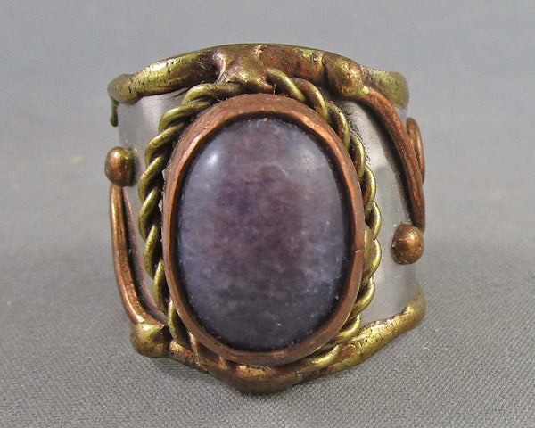 Lepidolite Gemstone Ring Size 7.5 to 9 B052-5