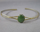 Jade Gemstone Cuff Bracelet (Vintage) H049-12