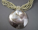 Abalone Shell Pendant Necklace (Vintage) H049-20