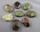 Green Garnet Faceted Oval Beads 2pc C732