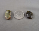 Green Garnet Faceted Oval Beads 2pc C732