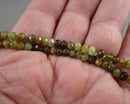 Green Garnet Faceted Rondelle Beads 4x3mm C730