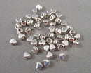 Silver Tone Mini Heart Spacer Beads 3.5x4mm 50pc C115