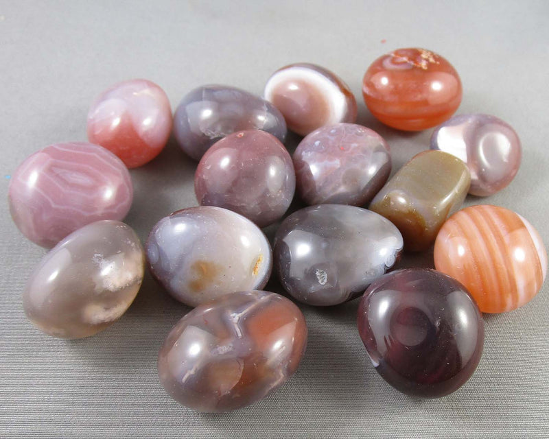 Pink Botswana Agate Polished Stones 3pcs J022