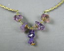 Amethyst Gemstone Necklace (Vintage) H056-24
