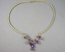 Amethyst Gemstone Necklace (Vintage) H056-24