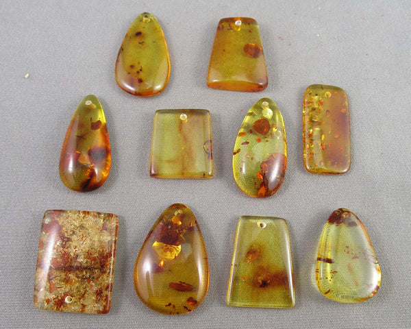 You Choose!  Polished Amber Drilled Cabochons