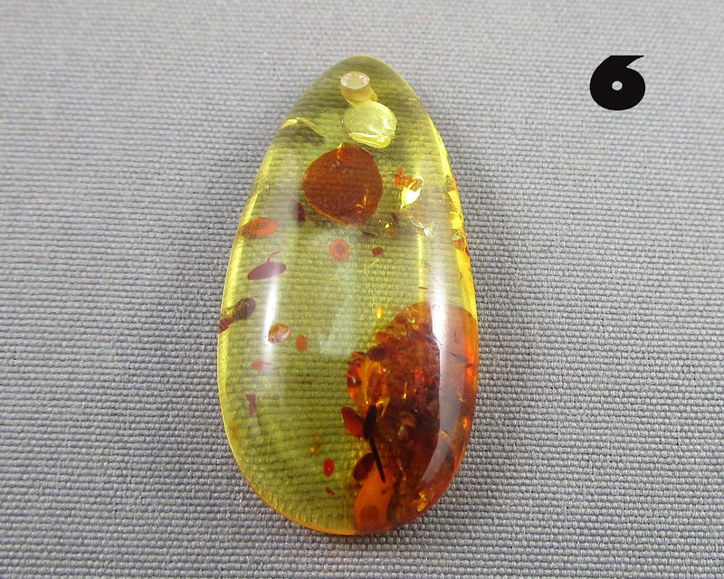 You Choose!  Polished Amber Drilled Cabochons
