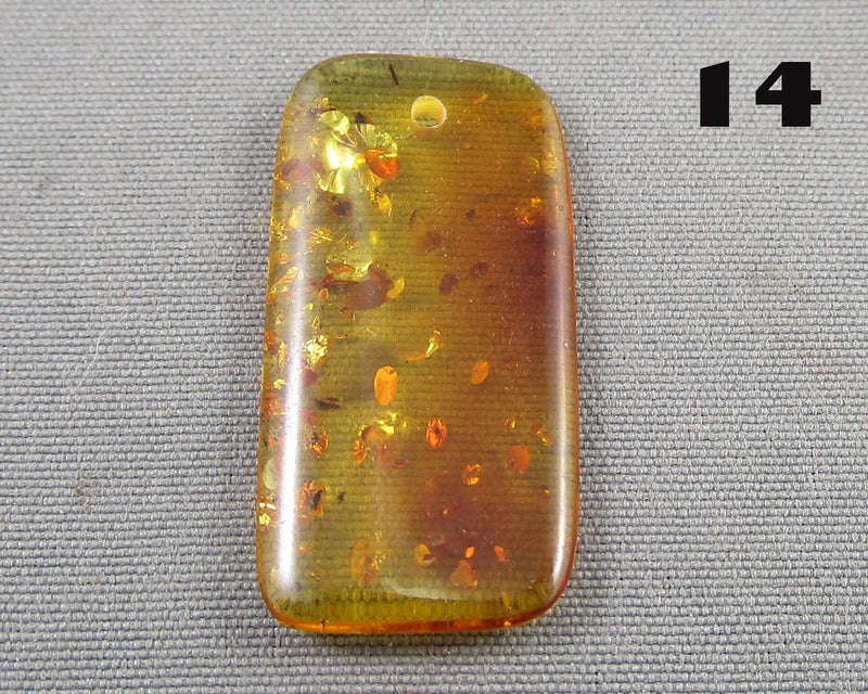 You Choose!  Polished Amber Drilled Cabochons