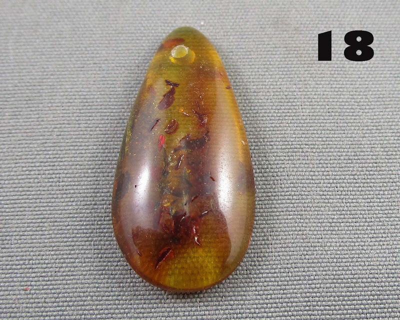 You Choose!  Polished Amber Drilled Cabochons