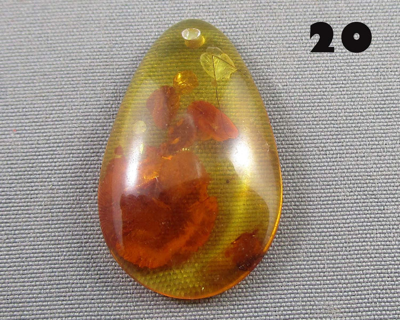 You Choose!  Polished Amber Drilled Cabochons
