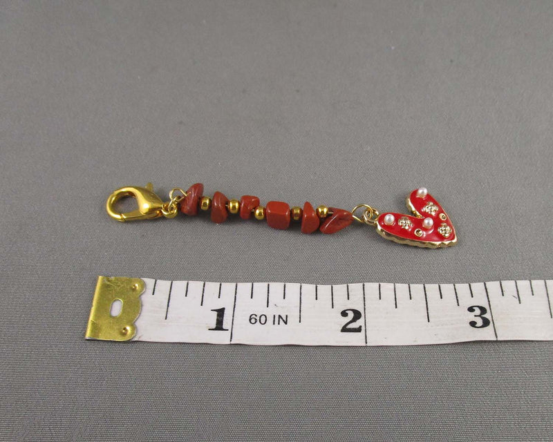 Red Jasper Key Chain / Zipper Pull 1pc E017