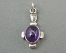 Amethyst Gemstone Pendant 925 Sterling Silver (Vintage) H005-20