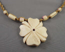 Horn Flower Pendant Necklace Vintage H057-16