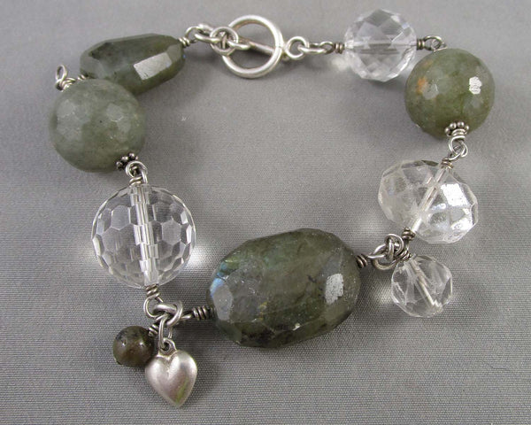 Labradorite & Crystal Prism Bracelet (Vintage) H037-1