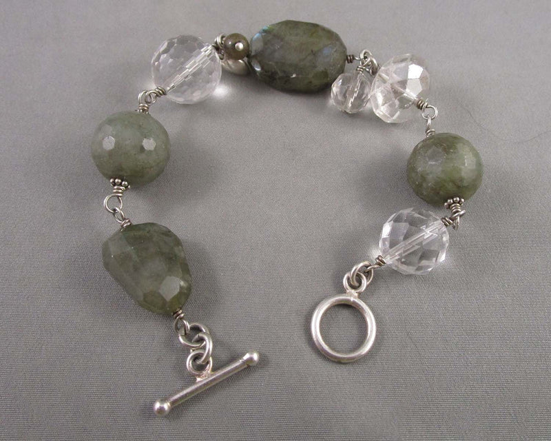 Labradorite & Crystal Prism Bracelet (Vintage) H037-1