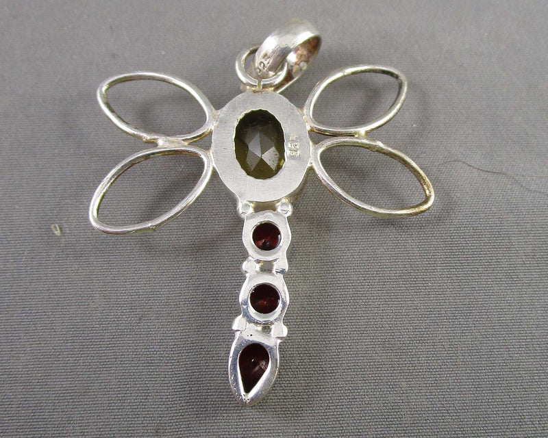 Sterling Silver Dragonfly Pendant with CZ Crystals (Vintage) H037-6