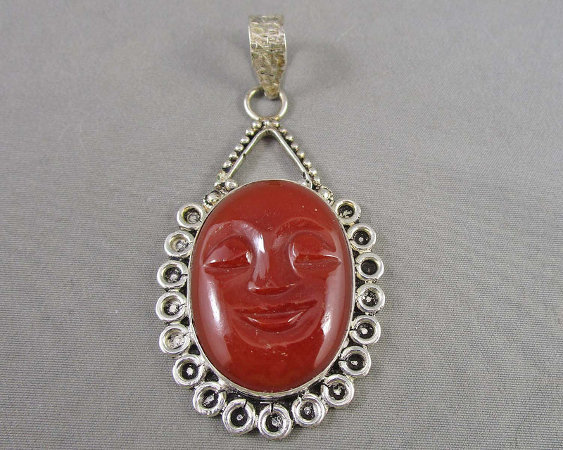 Carnelian Gemstone Pendant (Vintage) H037-8