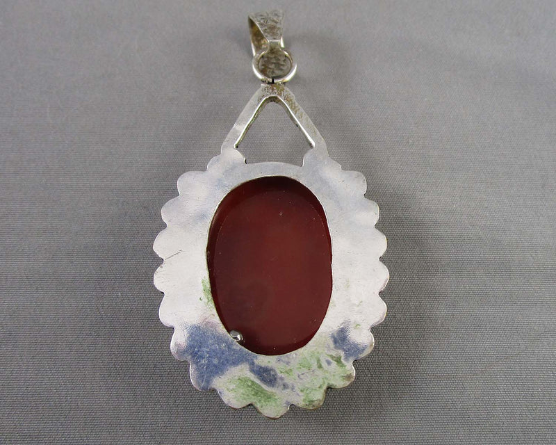 Carnelian Gemstone Pendant (Vintage) H037-8