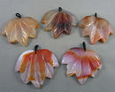You Choose!  Carnelian Gemstone Leaf Pendant