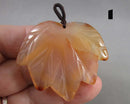 You Choose!  Carnelian Gemstone Leaf Pendant