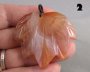 You Choose!  Carnelian Gemstone Leaf Pendant