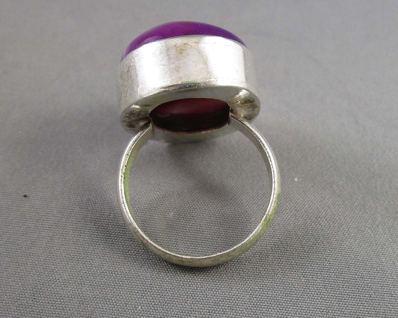 Pink Agate Gemstone Ring Size 8.25 (Vintage) H037-13