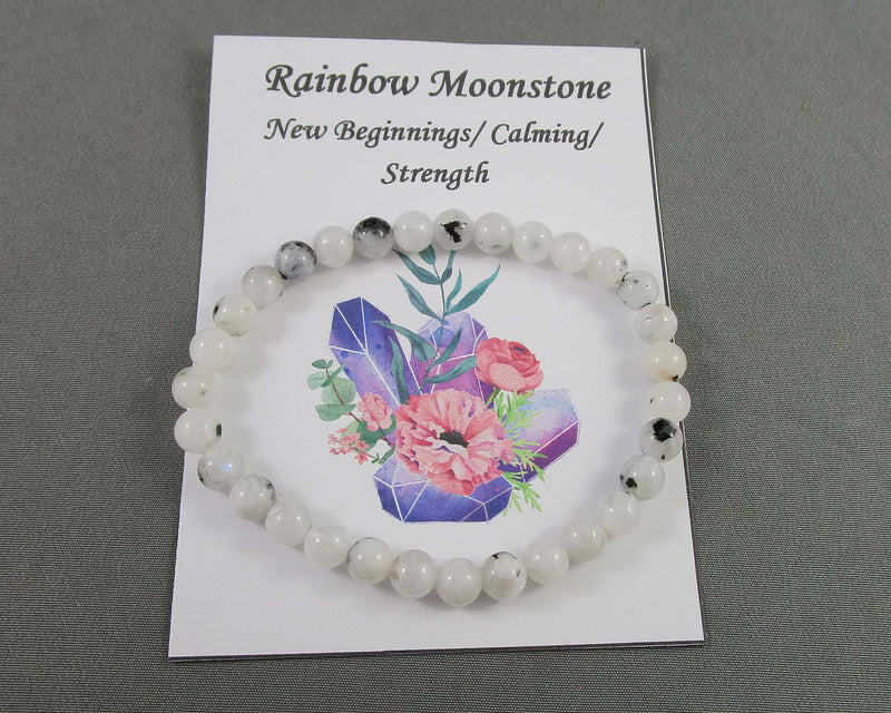 Rainbow Moonstone Gemstone Bracelet 1pc E018