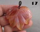 You Choose!  Carnelian Gemstone Leaf Pendant