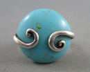 Blue Howlite Gemstone Ring 925 Sterling Silver Size 6.5 (Vintage) H065-2