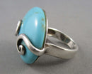 Blue Howlite Gemstone Ring 925 Sterling Silver Size 6.5 (Vintage) H065-2