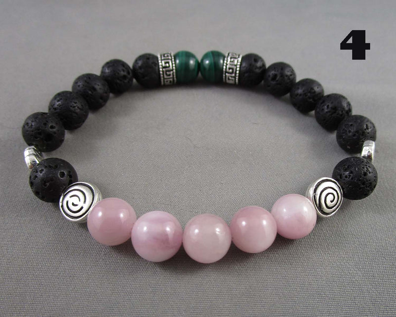 You Choose!  Handcrafted Lava Stone & Gemstone Grounding Bracelets!