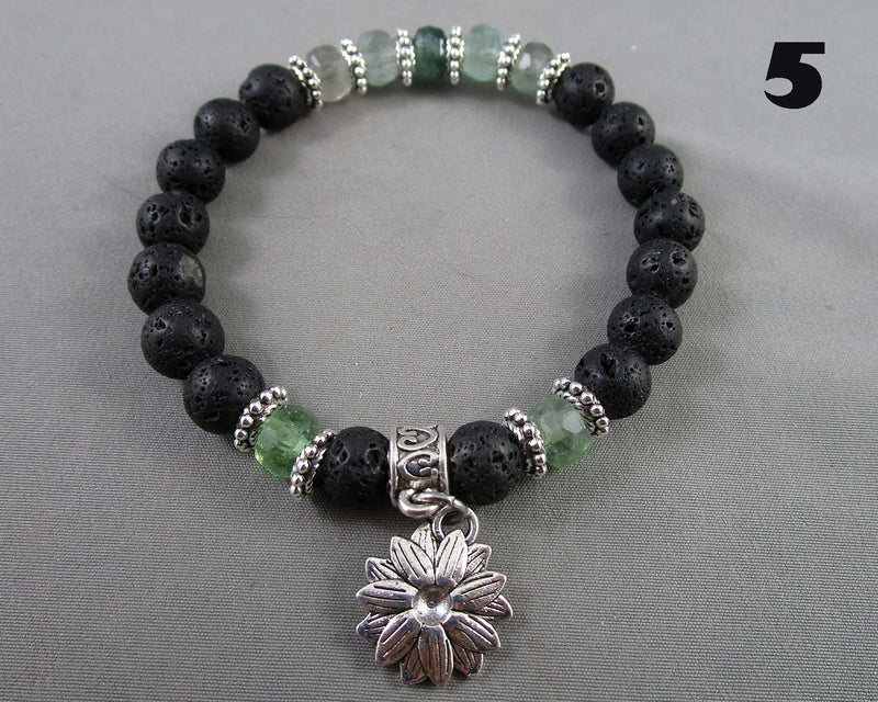 You Choose!  Handcrafted Lava Stone & Gemstone Grounding Bracelets!