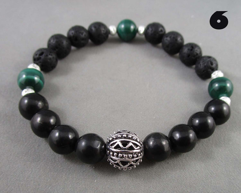 You Choose!  Handcrafted Lava Stone & Gemstone Grounding Bracelets!