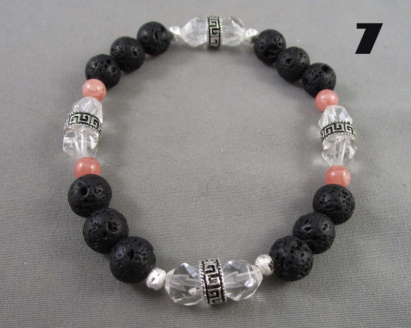 You Choose!  Handcrafted Lava Stone & Gemstone Grounding Bracelets!