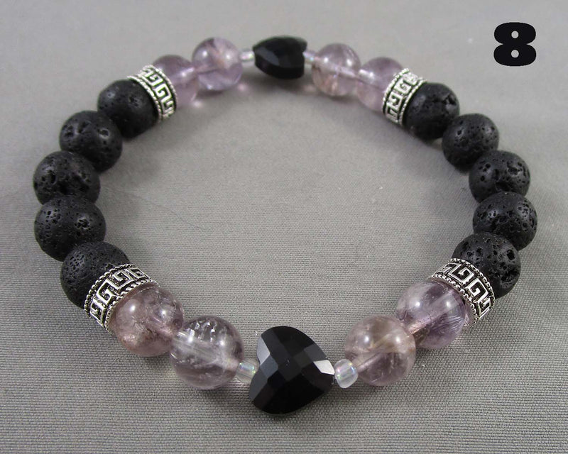 You Choose!  Handcrafted Lava Stone & Gemstone Grounding Bracelets!
