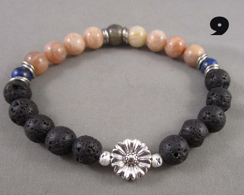You Choose!  Handcrafted Lava Stone & Gemstone Grounding Bracelets!