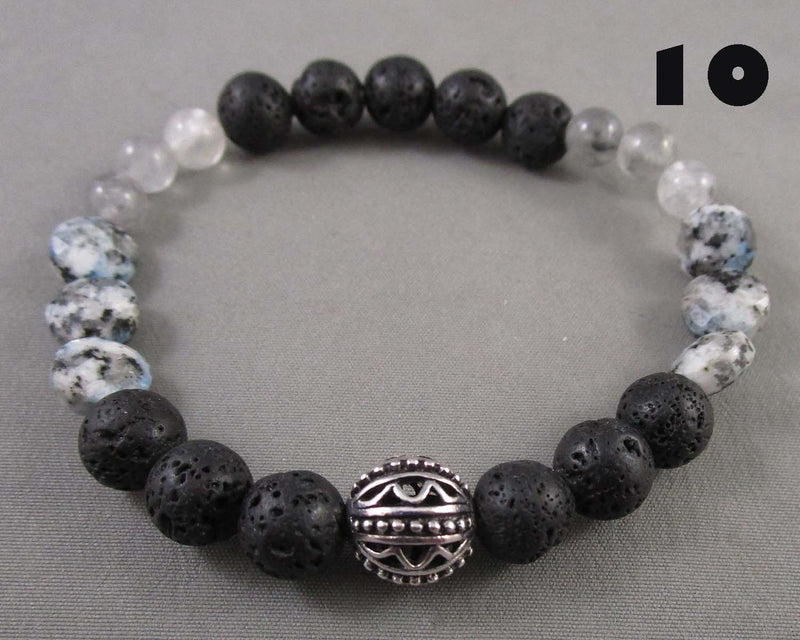 You Choose!  Handcrafted Lava Stone & Gemstone Grounding Bracelets!
