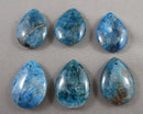 Blue Apatite Drilled Tear Drop Cabochon 28x15mm 1pc C739