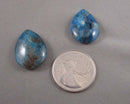 Blue Apatite Drilled Tear Drop Cabochon 28x15mm 1pc C739