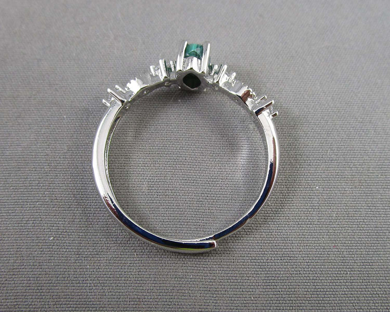 Malachite Gemstone Ring (Platinum Plated) Z084