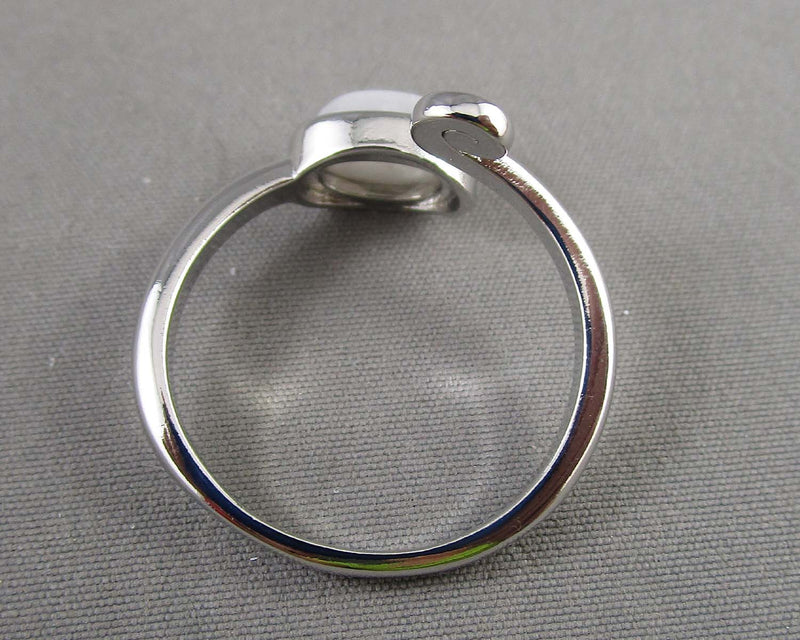 Rainbow Moonstone Gemstone Ring (Platinum Plated) Z081