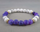 Weathered Agate and Howlite Gemstone Bracelet 1pc Z066
